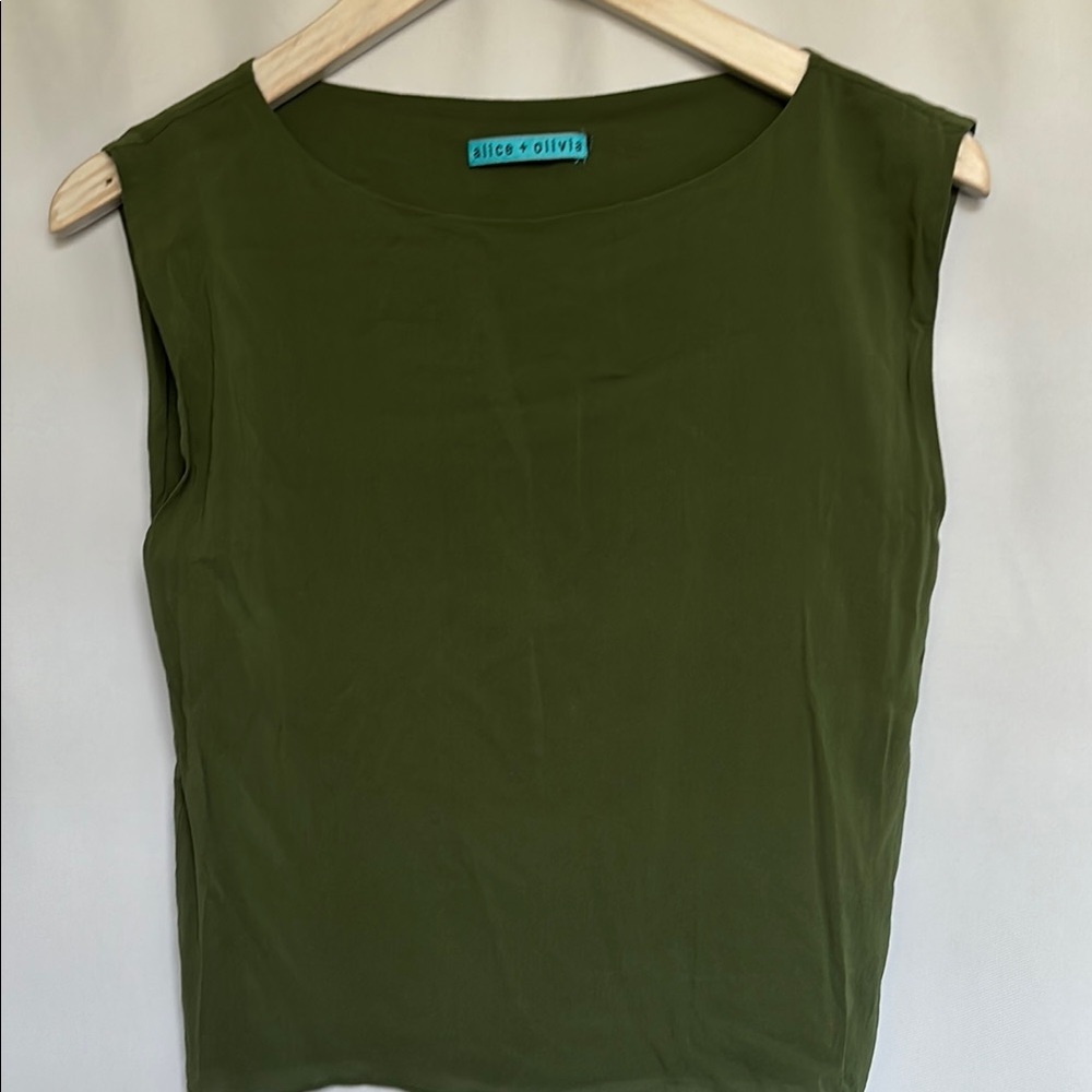 Alice + Olivia Forest Green Tank Top